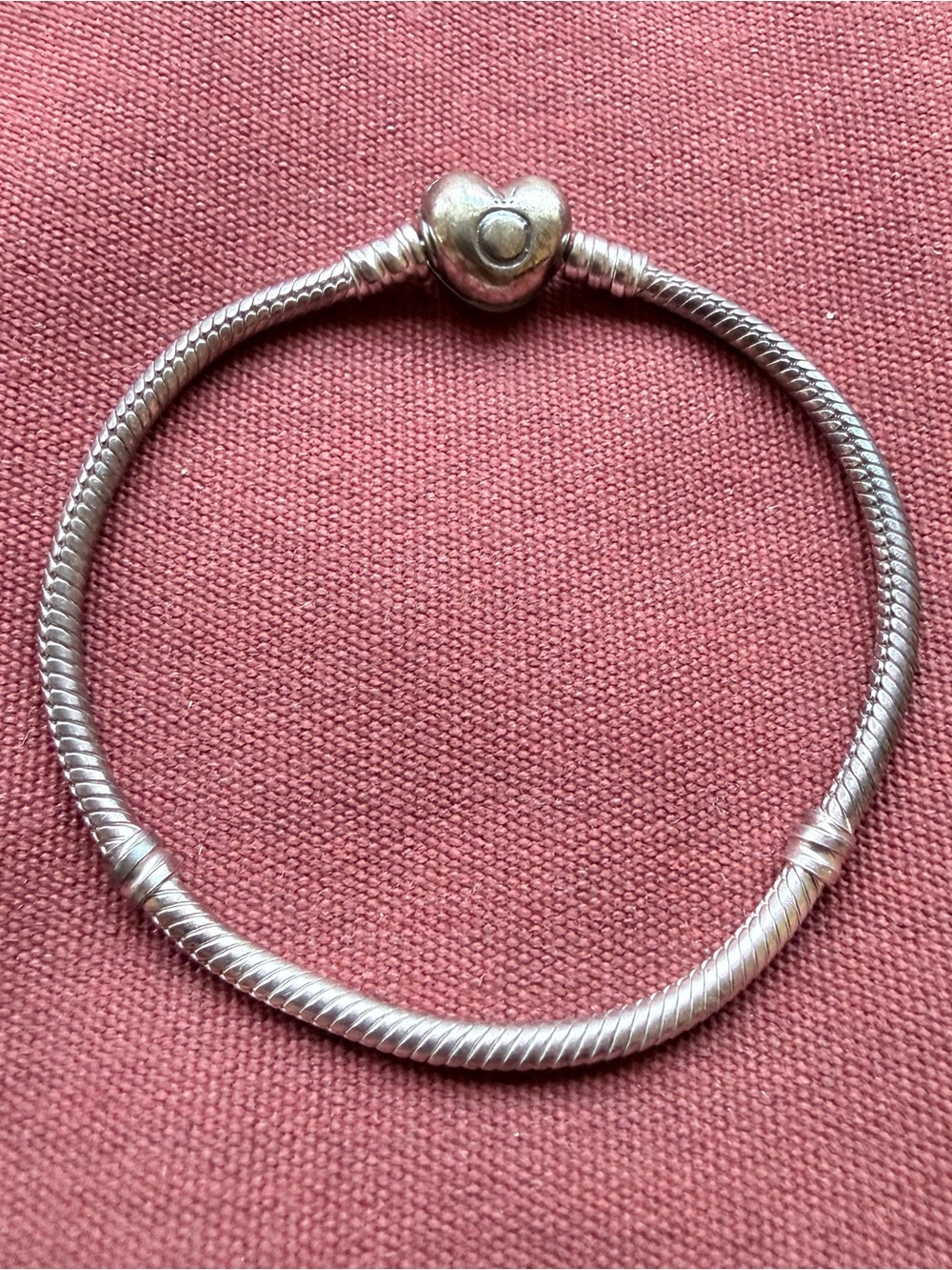 Pandora Moments Heart Clasp Snake Chain Bracelet 7.5" 19cm S925 ALE 590719